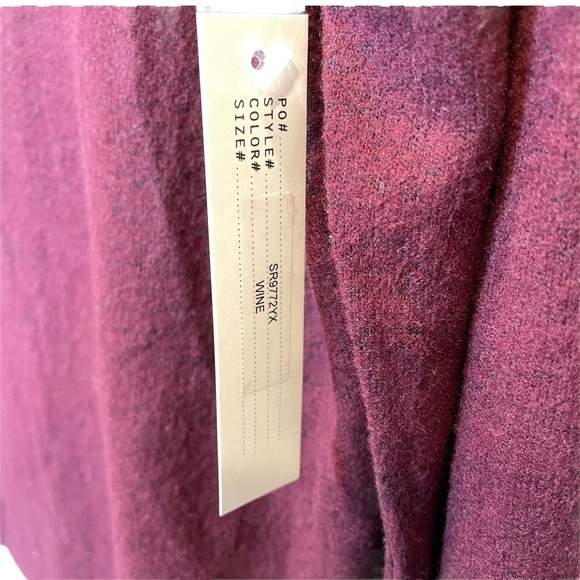 Sweet Romeo Exposed Seam Brushed Hacci Knit Sweater Wine Large NWT New - Picture 5 of 5
